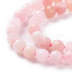 天然石ピンクオパールビーズ連売り  ラウンド  多面カット  4mm  穴：0.8mm  約89個/連  15.55nches（39.5cm）&nbsp;G-A026-A07-4mm