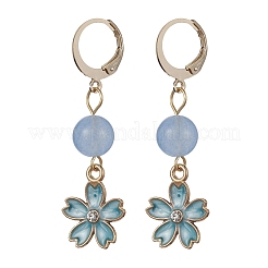 Alloy Enamel Flower Dangle Leverback Earrings&nbsp;EJEW-JE05593