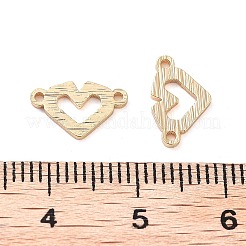 Brass Laser Cut Heart Connector Charms&nbsp;KK-U028-06G