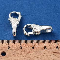 チベット風合金製カニカン  ピーコック  カドミウムフリー＆鉛フリー  銀  25x11.5x7mm  穴：5mm&nbsp;TIBE-T002-26S-RS