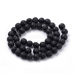 天然溶岩岩ビーズ連売り  染め  ラウンド  10mm  穴：1mm  約37~40個/連  14.9~15.1インチ（38~38.5cm）&nbsp;X-G-S259-11-10mm