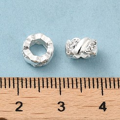 Rack Plating Brass Micro Pave Cubic Zirconia European Beads&nbsp;X-KK-F866-10S
