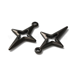 イオンプレーティング（IP）304ステンレスペンダント  星のチャーム  ブラック  27.5x17x2.5mm  穴：2mm&nbsp;STAS-K267-01EB