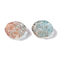 プリントガラスビーズ  花  ミックスカラー  15x15.5x6.5mm  穴：1.2mm&nbsp;GLAA-S202-14
