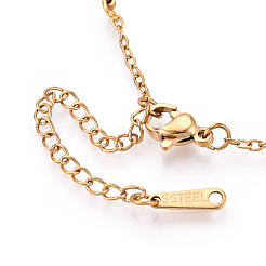 7 Chakra Symbols Brass Link Chain Bracelets for Women&nbsp;BJEW-N039-01G