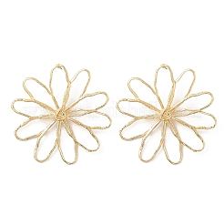 合金スタンドピアス  花  ゴールドカラー  68.5x66.5mm&nbsp;EJEW-D300-02G-02