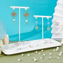 84Pcs 6 Styles Acrylic Imitation Pearl Beads Ball Stud Earring Findings&nbsp;STAS-FH0001-55