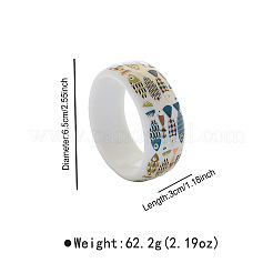 海をモチーフにしたアクリル製バングル（女性用）  ホワイト  魚  内径：2.56インチ（6.5cm）&nbsp;WGA59F2-01