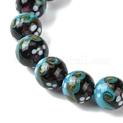 Handmade Gold Sand Lampwork Beads Strands&nbsp;LAMP-A003-03F