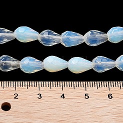 オパールビーズ連売り  多面カットティアドロップ  10x7mm  穴：1.2mm  約20個/連  7.87''（20センチメートル）&nbsp;G-P520-B12-01