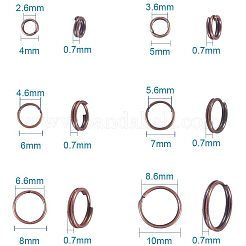 アイアンスプリットリング  ダブルループ丸カン  リング  赤銅鉱  4x0.7mm  内径：2.6mm  5x0.7mm  内径：3.6mm  6x0.7mm  内径：4.6mm  7x0.7mm  内径：5.6mm  8x0.7mm  内径：6.6mm  10x0.7mm  内径：8.6mm&nbsp;IFIN-PH0023-11R