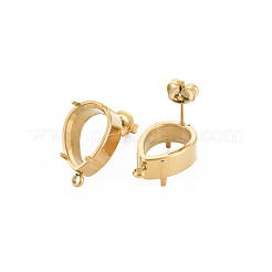 Ion Plating(IP) 304 Stainless Steel Stud Earring Findings&nbsp;STAS-N097-235LG