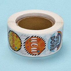 粘着紙ステッカー  ギフトタグ  パーティーのために  装飾的なプレゼント  ラウンド  カラフル  言葉  25mm  500PCS /ロール&nbsp;DIY-K027-D01
