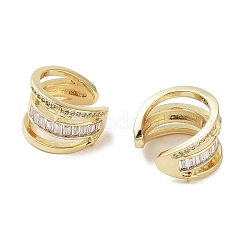 Star Brass Micro Pave Cubic Zirconia Cuff Earrings&nbsp;EJEW-E310-20G