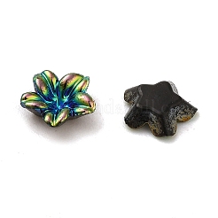 不透明アクリルカボションのメッキ  花  カラフル  7x7x2mm&nbsp;OACR-E039-68