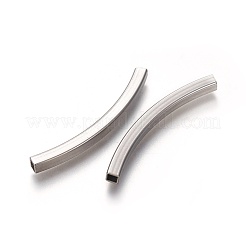 変色しにくい304ステンレススチールチューブビーズ  角穴  ステンレス鋼色  50x4x4mm  穴：3x3mm&nbsp;STAS-L226-057H-P