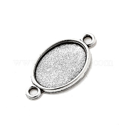 アンティークシルバーチベットスタイル合金フラットオーバルカボションコネクタのセッティング  カドミウムフリー＆鉛フリー  トレイ：18x13mm  29x16x2mm  穴：2mm&nbsp;X-TIBE-M022-06AS