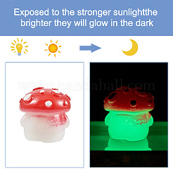 32Pcs 8 Style Luminous Mushroom Resin Display Ornaments&nbsp;DJEW-TA0001-02