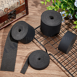 2m フラットマイクロファイバーイミテーションレザーコード  衣服の装飾用  ブラック  25mm  約2.19ヤード（2m）/ロール&nbsp;FIND-WH0420-75B-01