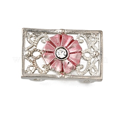 Brass Crystal Rhinestone Rectangle with Flower Multi-Strands Links&nbsp;KK-P306-18P