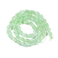 キャッツアイビーズ連売り  多面カット  ティアドロップ  薄緑  7x5mm  穴：0.8mm  約53個/連  14.96~15.16インチ（38~38.5cm）&nbsp;CE-N014-02B-05