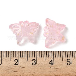 ガラスビーズ  蝶  金粉付き  ミックスカラー  13x17.5x3mm  穴：1.4mm  約1063個/1000g&nbsp;GLAA-C039-01