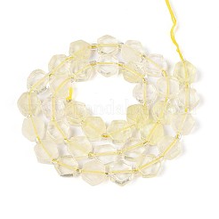 天然レモンクォーツ（加熱）ビーズ連売り  六角  シードビーズで  8~10x8~10x4~5mm  穴：0.9~1mm  約18~19個/連  7.68~8.07''（19.5~20.5センチメートル）&nbsp;G-P534-A20-01