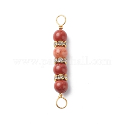 Natural Mixed Gemstone Connector Charms&nbsp;PALLOY-JF01891