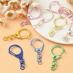 スプレー塗装合金スイベルスナップフック10個。  キーホルダー留め金のパーツ  ミックスカラー  57mm  穴：6mm&nbsp;FIND-YW0001-78