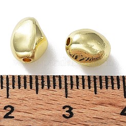 めっき合金ビーズラック  不規則な楕円形  ゴールドカラー  8x7x6mm  穴：1.2mm&nbsp;PALLOY-Q458-16G