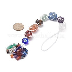7 Chakra Nuggets Natural Gemstone Pocket Pendant Decorations&nbsp;HJEW-JM01049-02