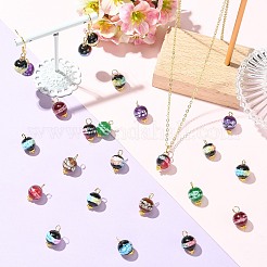 100Pcs Baking Paint Imitation Jade Glass Pendants&nbsp;PALLOY-CJ00195