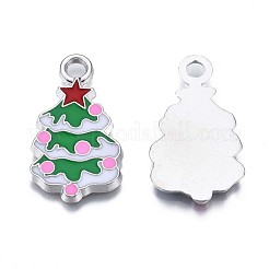Christmas Tree Alloy Enamel Pendants&nbsp;X-ENAM-R041-18