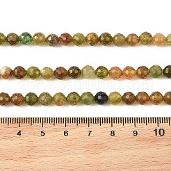 天然黄緑色トルマリンビーズ連売り  ファセット（128ファセット）  ラウンド  6mm  穴：0.9mm  約65~67個/連  15.20''~15.47''（38.6~39.3センチメートル）&nbsp;G-Z106-A06-6mm