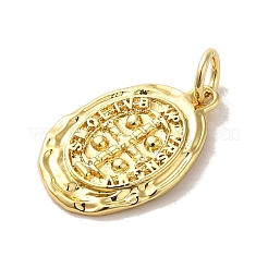 真鍮チャーム  丸カン付き  オーバル  14KGP本金メッキ  18x12x1.5mm  穴：3.5mm&nbsp;KK-M278-09G