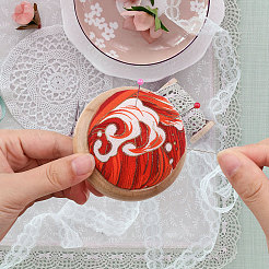 2Pcs 2 Colors Cute Ball Shaped Wave Pattern Cotton Needle Cushion&nbsp;DIY-GL0004-18