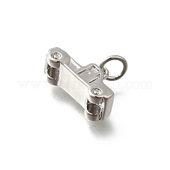 Brass Micro Pave Cubic Zirconia Charms&nbsp;KK-P295-13P