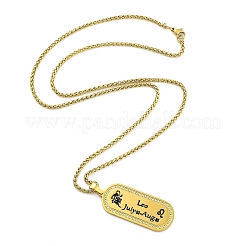 Constellation 304 Stainless Steel Micro Pave Clear Cubic Zirconia Wheat Chain Pendant Necklaces for Women Men&nbsp;LS-NJEW-U007-01B