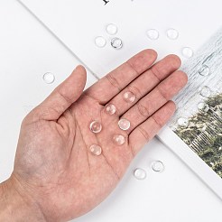 クリアガラスカボション  半円/ドーム  透明  9.5~10x3.5mm&nbsp;X-GGLA-R026-10mm