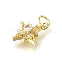 Brass Micro Pave Cubic Zirconia Pendants&nbsp;KK-V008-09G
