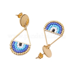 Seed Bead Teardrop Stud Earrings&nbsp;EJEW-MZ00251-01