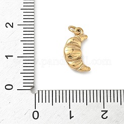 304ステンレススチールチャーム  カドミウムフリー＆ニッケルフリー＆鉛フリー  クロワッサン  14x7.5x3mm  穴：2.5mm&nbsp;X-STAS-A131-11A