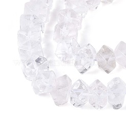 天然石クオーツクリスタルビーズ連売り  水晶  ナゲット  多面カット  7~8x10~14x10~14mm  穴：1mm  約50~53個/連  14.96~15.55''（38~39.5センチメートル）&nbsp;G-D091-A25