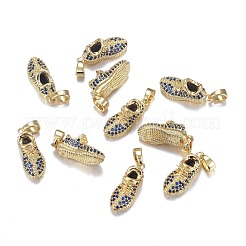 Brass Micro Blue Cubic Zirconia Pendants&nbsp;ZIRC-F120-063G