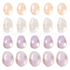 40 個 4 色の天然養殖淡水パールビーズ  研磨両側  ミックスカラー  5mm  穴：0.6mm  10個/カラー&nbsp;PEAR-CW0001-02