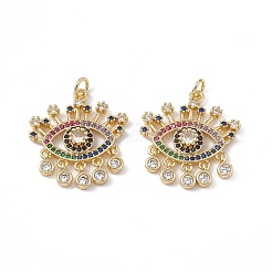 Brass Colorful Cubic Zirconia Pendants&nbsp;KK-E068-VA209-2