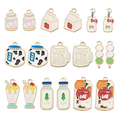36Pcs 9 Styles Rack Plating Alloy Enamel Pendants&nbsp;ENAM-TA0003-67