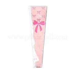 Bowknot Print Transparent PE Cone Flower Sleeves&nbsp;ABAG-FZC0002-001E