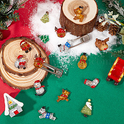 24Pcs 12 Styles Christmas Theme Transparent Resin Cabochons&nbsp;FIND-SC0011-31