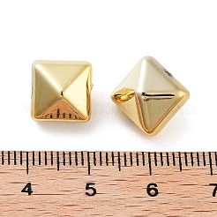 CCBプラスチックビーズ  多面カット  キューブ  ゴールドカラー  10x10x10mm  穴：2mm&nbsp;CCB-K013-09G